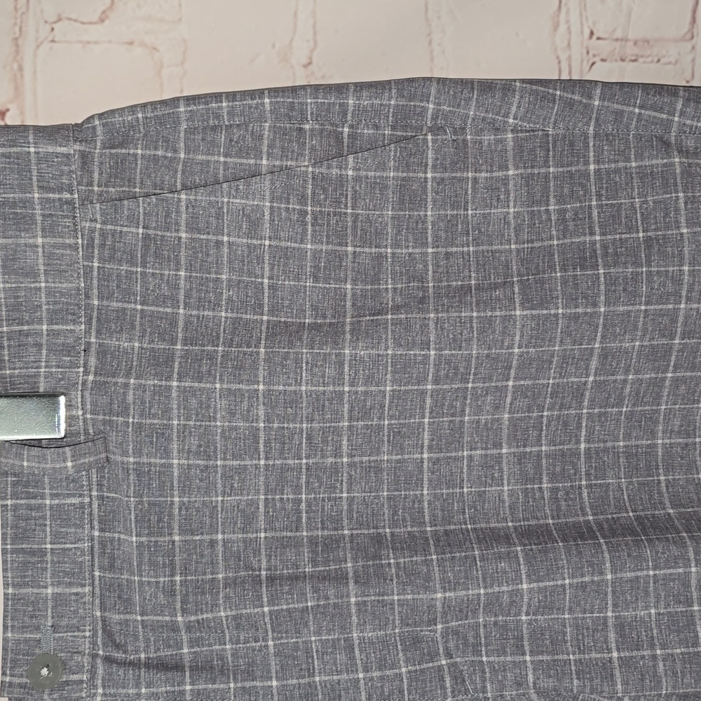 Nike Golf Dri Fit Shorts Gray White Plaid Polyester Blend Men's Size 36 - Picture 3 of 12